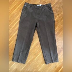 Sorel Flannel Lined Brown Duck Canvas Carpenter Pants 40x29 Workwear Farm Wear